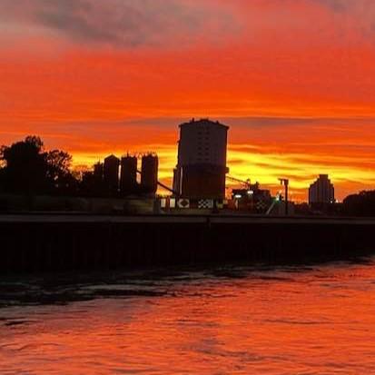 As we cruised down the Danube River in Austria, we were treated to this stunning sunset view
